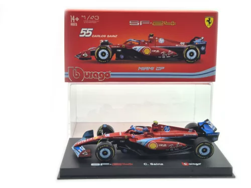 Ferrari SF-24 F1 #55 (2024) - Miami GP - Carlos Sainz - WITH DRIVER - Bburago - 1:43