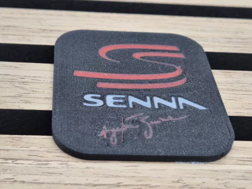 Toleman Hart TG184 F1 #19 (1984) - Ayrton Senna - on display plaque - decorative item - Edicola - 1:24