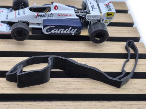 Toleman Hart TG184 F1 #19 (1984) - Ayrton Senna - on display plaque - decorative item - Edicola - 1:24