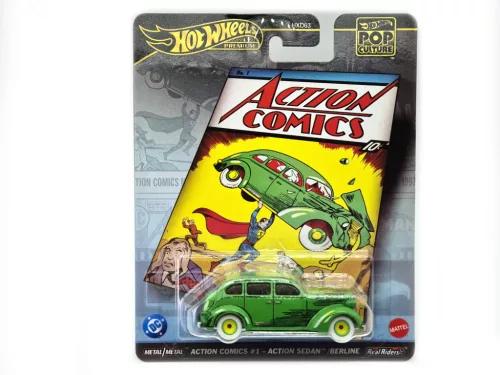 Hot Wheels Premium - Pop Culture - Action Comics #1 - Action Sedan / Sedan - Hot Wheels - 1:64