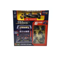   Red Bull Pit Stop - pit lane diorama - RB20 F1 #11 (2023) - Sergio Perez - with mechanics - Bburago - 1:43 1/43 model car 