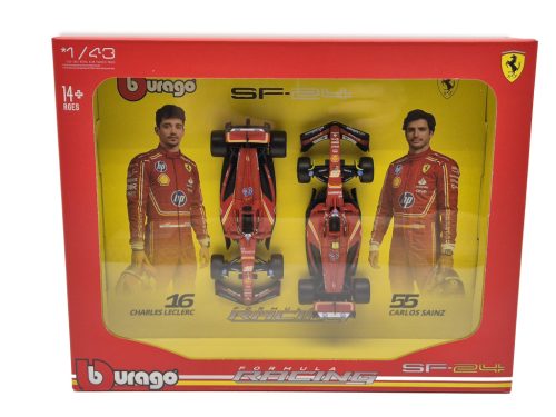 Ferrari SF-24 F1 set (2024) - #16 Charles Leclerc - #55 Carlos Sainz - Bburago - 1:43 scale model car