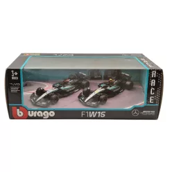   Mercedes W15 F1 set (2024) - #44 Lewis Hamilton - #63 George Russell - Bburago - 1:43