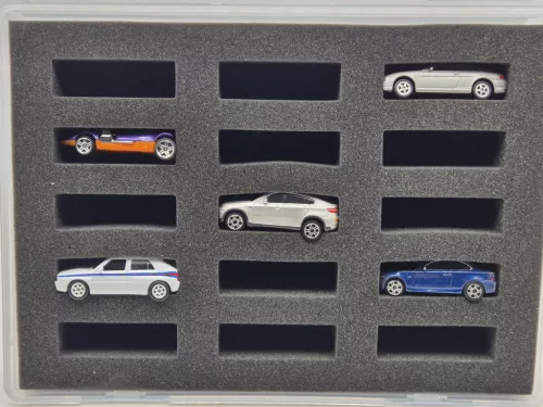Matchbox / Hot Wheels padded storage case with foam compartments – for 1:64 cars