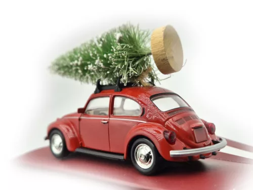 Volkswagen VW Beetle – with Christmas tree – festive gift box edition – Norev – 1:43