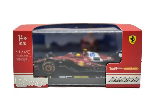 Ferrari SF-25 Team Scuderia F1 #44 (2025) – Lewis Hamilton – WITH DRIVER – Bburago – 1:43