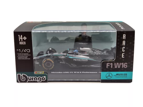 Mercedes GP W16 F1 #63 (2025) – George Russell – WITH DRIVER – Bburago – 1:43