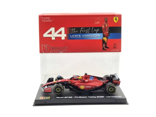 Ferrari SF-23 Team Scuderia F1 #44 (2023) - Fiorano - The First Lap - Lewis Hamilton - WITH DRIVER - Bburago - 1:43 1/43 model car