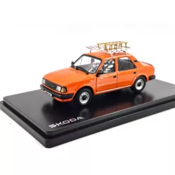  Skoda 120L (1984) – with roof rack and sled – orange – Abrex – 1:43 scale model car