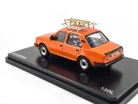 Skoda 120L (1984) – with roof rack and sled – orange – Abrex – 1:43 scale model car