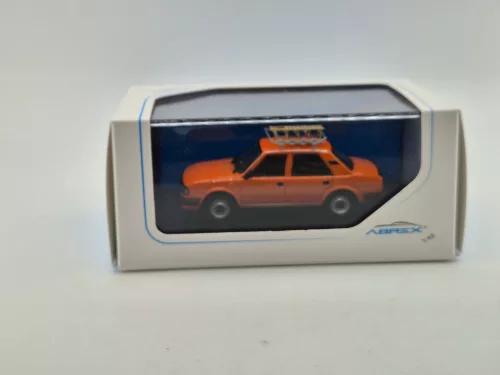Skoda 120L (1984) – with roof rack and sled – orange – Abrex – 1:43 scale model car