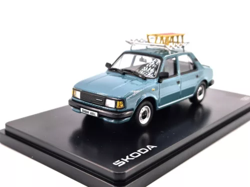 Skoda 120L (1984) - with roof rack and sled - turquoise - Abrex - 1:43 1/43 model car die-cast