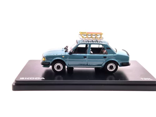 Skoda 120L (1984) - with roof rack and sled - turquoise - Abrex - 1:43 1/43 model car die-cast