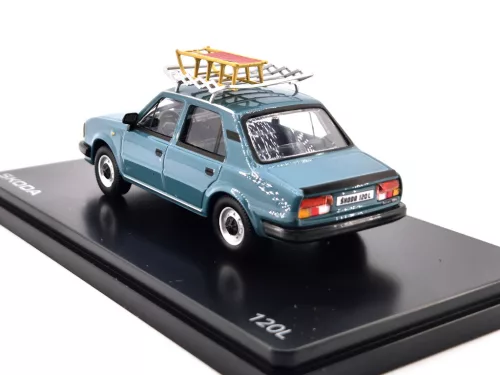 Skoda 120L (1984) - with roof rack and sled - turquoise - Abrex - 1:43 1/43 model car die-cast