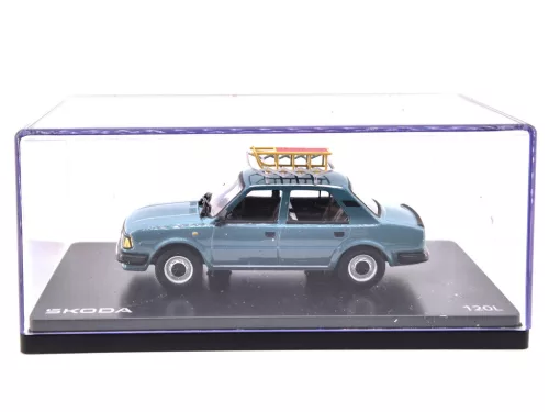 Skoda 120L (1984) - with roof rack and sled - turquoise - Abrex - 1:43 1/43 model car die-cast