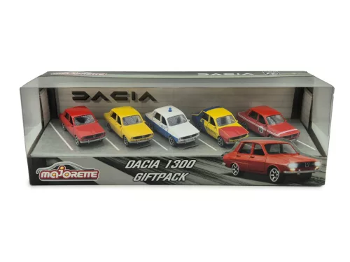 Dacia 1300 - 5-piece set - Dacia 1300 giftpack - diorama - Majorette - 1:64 model set