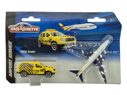 Dacia Airport Set - Dacia Duster & Boeing 787 - Majorette - 1:64 model set