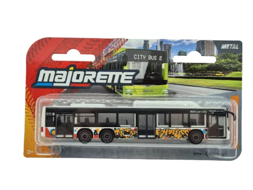 MAN Lion's City C - blue graffiti - bus - Majorette - 1:64 model