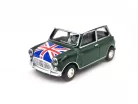 Mini Cooper S (1964) - almond green, flag livery - Norev - 1:54 model car