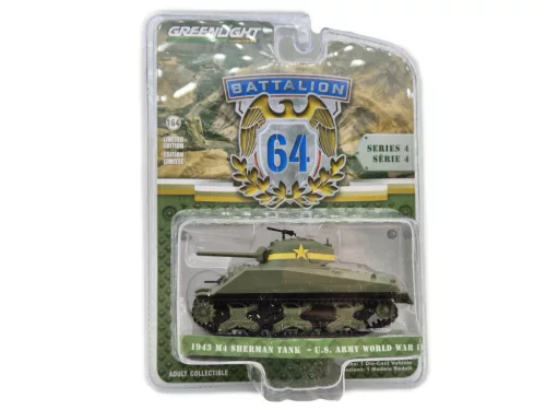 M4 Sherman Tank (1943) - U.S. Army - World War II - Greenlight - 1:64 model 