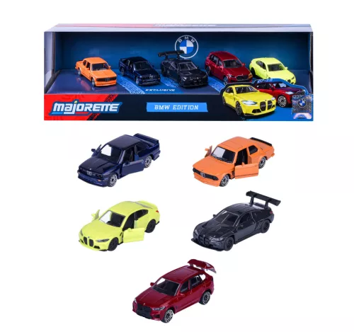 BMW 5-piece set - BMW G80 M3 - BMW X5M Competition - BMW E30 M3 - BMW G80 M3 - BMW G82 M4 GT3 Evo - Majorette - 1:64